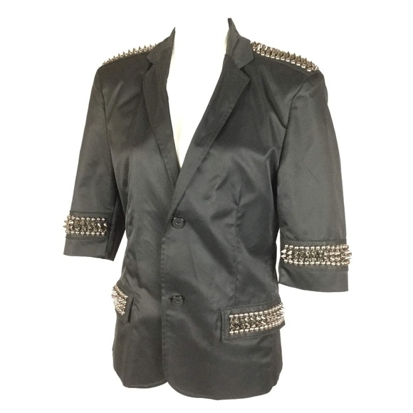 Platini Black Label Studded Spiked Blazer Jacket - Picture 4 of 8